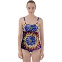 Rainbow Chrysanthemum Twist Front Tankini Set View1