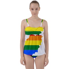 Lgbt Flag Map Of Afghanistan Twist Front Tankini Set by abbeyz71