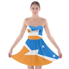 Flag Of Tierra Del Fuego Province, Argentina Strapless Bra Top Dress by abbeyz71