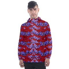 Flowers So Small On A Bed Of Roses Men s Front Pocket Pullover Windbreaker by pepitasart