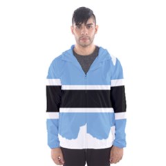 Botswana Flag Map Geography Men s Hooded Windbreaker by Sapixe