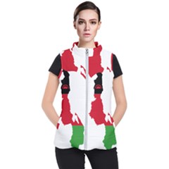 Malawi Flag Map Geography Outline Women s Puffer Vest by Sapixe