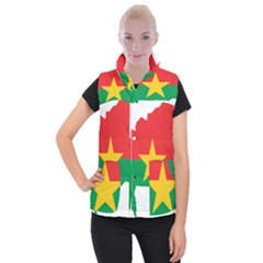 Burkina Faso Flag Map Geography Women s Button Up Vest by Sapixe