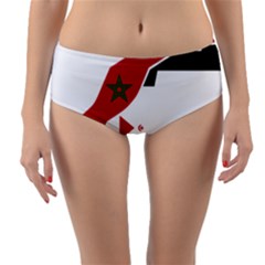 Western Sahara Flag Map Geography Reversible Mid-waist Bikini Bottoms by Sapixe