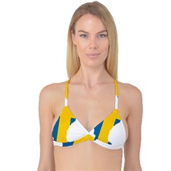 Sweden Country Europe Flag Borders Reversible Tri Bikini Top by Sapixe