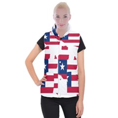 Liberia Flag Map Geography Outline Women s Button Up Vest by Sapixe