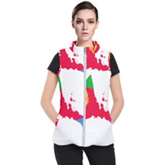 Eritrea Flag Map Geography Outline Women s Puffer Vest by Sapixe