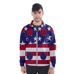 Yang Yin America Flag Abstract Men s Windbreaker by Sapixe