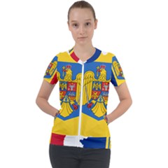 Romania Country Europe Flag Short Sleeve Zip Up Jacket by Sapixe