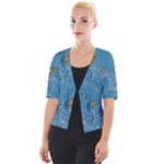 Seahorse Blue Cropped Button Cardigan