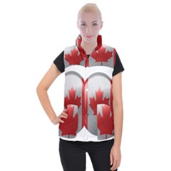 Canada Flag Country Symbol Nation Women s Button Up Vest by Sapixe