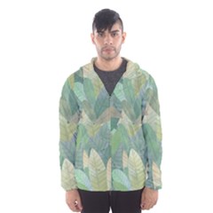 Watercolor Leaves Pattern Men s Hooded Windbreaker by Valentinaart