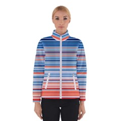 Blue And Coral Stripe 2 Winter Jacket by dressshop