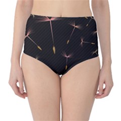 Black And Dandelion Digital Paper Classic High-waist Bikini Bottoms by Pakrebo