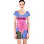 Roses Womens Fashion Short Sleeve Bodycon Dress