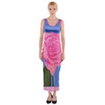 Roses Womens Fashion Fitted Maxi Dress