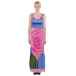 Roses Womens Fashion Thigh Split Maxi Dress