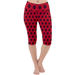 Summer Dots Lightweight Velour Cropped Yoga Leggings by scharamo