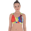 Abstract Painting Cross String Back Sports Bra View1