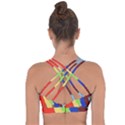 Abstract Painting Cross String Back Sports Bra View2