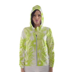 Background Green Star Women s Hooded Windbreaker by HermanTelo