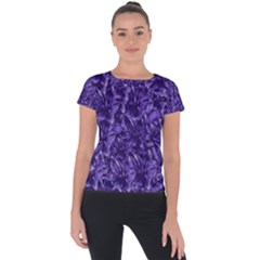Pattern Color Ornament Short Sleeve Sports Top 