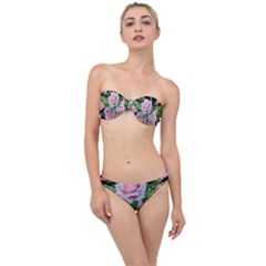 Roses Flowers Ferns Arrangement Classic Bandeau Bikini Set by Pakrebo