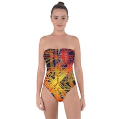 Board Circuits Control Center Trace Tie Back One Piece Swimsuit by Pakrebo