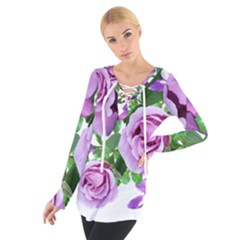 Flowers Roses Aquilegias Ferns Tie Up Tee by Pakrebo