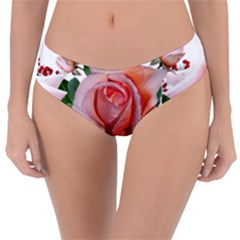 Roses Flowers Berries Arrangement Reversible Classic Bikini Bottoms by Pakrebo