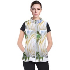 Rose White Flower Plumbago Women s Puffer Vest by Pakrebo