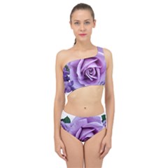 Roses Violets Flowers Arrangement Spliced Up Two Piece Swimsuit by Pakrebo