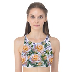 Roses Flowers Salvias Arrangement Tank Bikini Top by Pakrebo