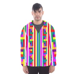 Rainbow Geometric Spectrum Men s Hooded Windbreaker