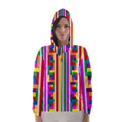 Rainbow Geometric Spectrum Women s Hooded Windbreaker