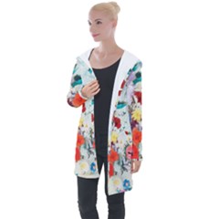 Floral Bouquet Longline Hooded Cardigan by Sobalvarro