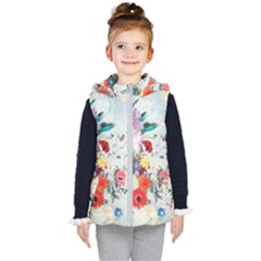 Floral Bouquet Kids  Hooded Puffer Vest by Sobalvarro