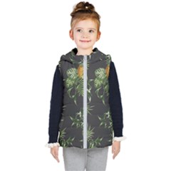 Pineapples Pattern Kids  Hooded Puffer Vest by Sobalvarro