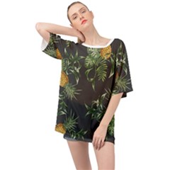 Pineapples Pattern Oversized Chiffon Top by Sobalvarro