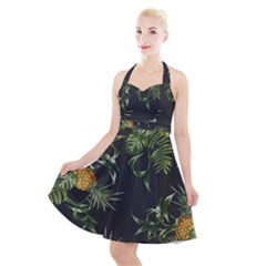 Pineapples Pattern Halter Party Swing Dress  by Sobalvarro
