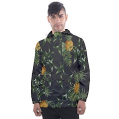 Pineapples Pattern Men s Front Pocket Pullover Windbreaker by Sobalvarro
