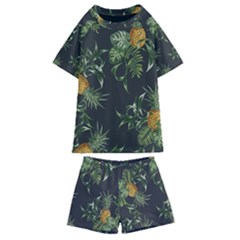 Pineapples Pattern Kids  Swim Tee And Shorts Set by Sobalvarro