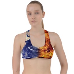 Earth World Globe Universe Space Criss Cross Racerback Sports Bra by Sudhe