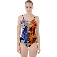 Earth World Globe Universe Space Cut Out Top Tankini Set by Sudhe