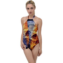 Earth World Globe Universe Space Go With The Flow One Piece Swimsuit by Sudhe