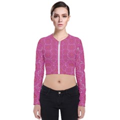 Bloom On In  The Soft Sunshine Decorative Long Sleeve Zip Up Bomber Jacket by pepitasart