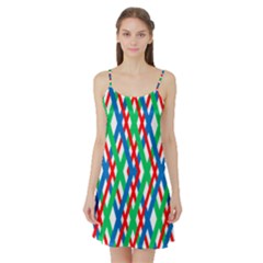 Geometric Line Rainbow Satin Night Slip