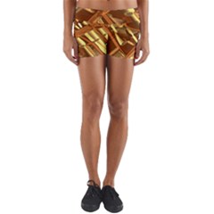 Gold Background Form Color Yoga Shorts by Alisyart