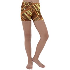 Gold Background Form Color Kids  Lightweight Velour Yoga Shorts by Alisyart