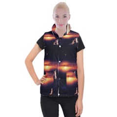 Space Star Galaxies Universe Women s Button Up Vest by Simbadda
